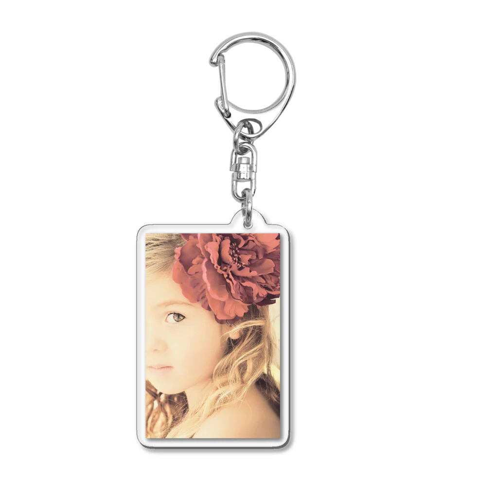 poppy22のセピアなフラワーガール Acrylic Key Chain