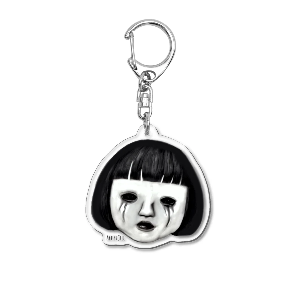 【ホラー専門店】ジルショップの不気味な市松人形の顔 Acrylic Key Chain