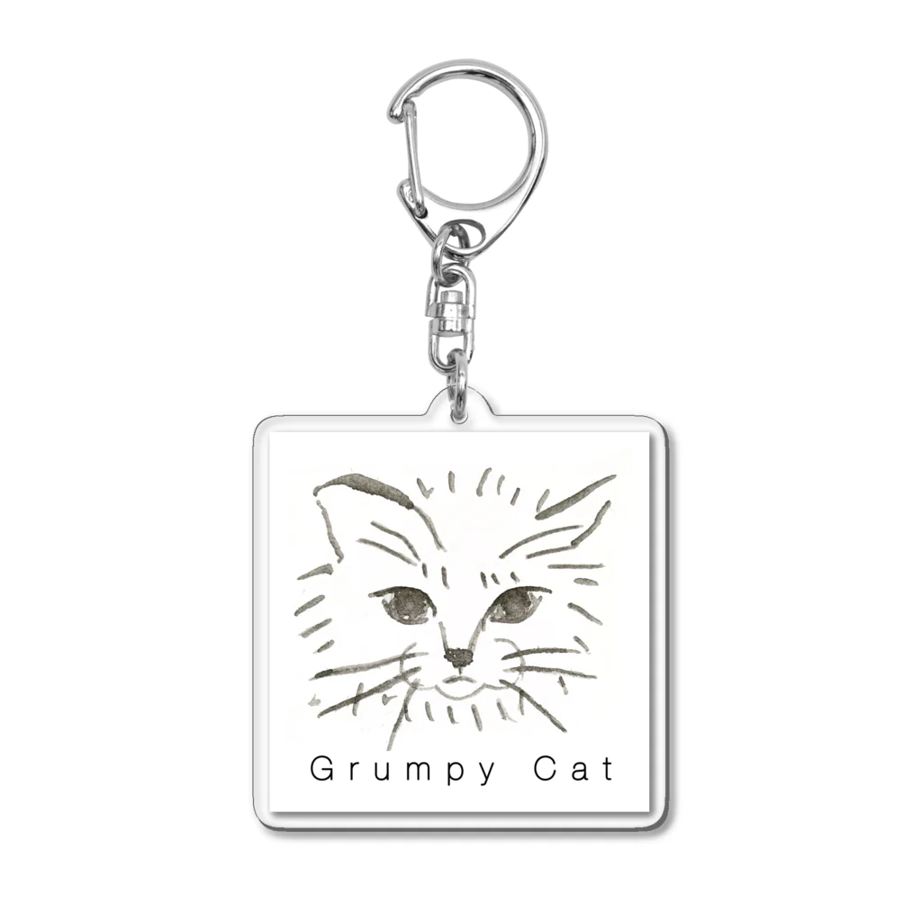 I E Nの気難しいネコ”grumpy cat” Acrylic Key Chain