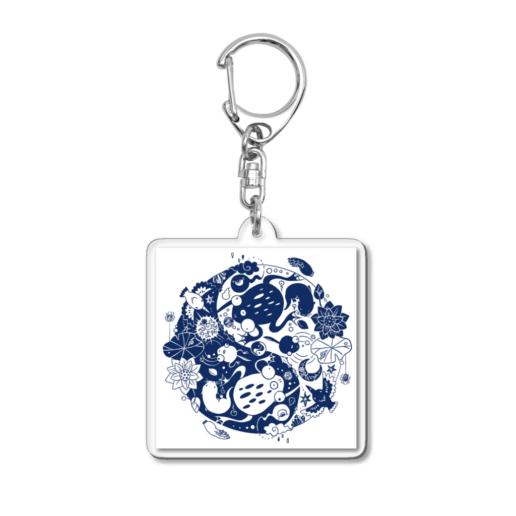 山口まくらのミツメガエル・陰陽 Acrylic Key Chain