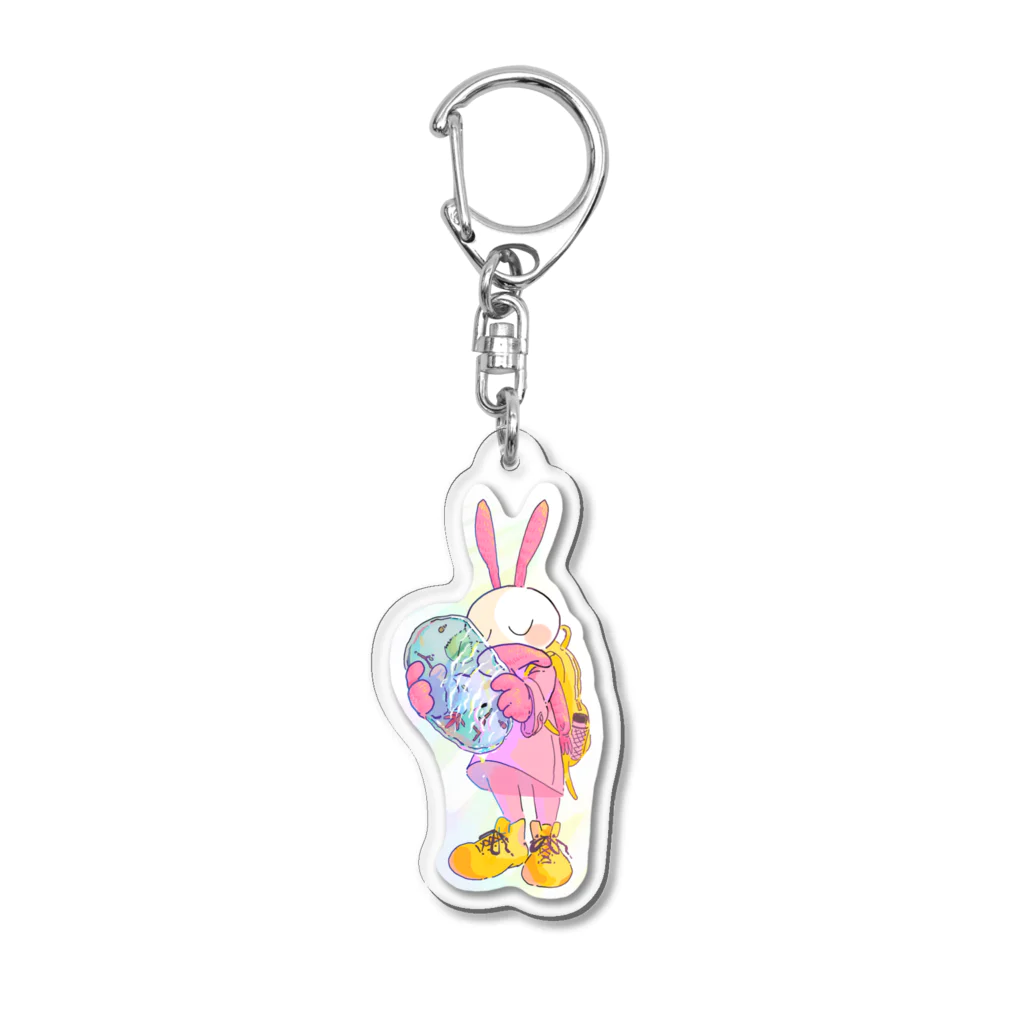 atori M shopのうさぎ君の日常・登校中 Acrylic Key Chain