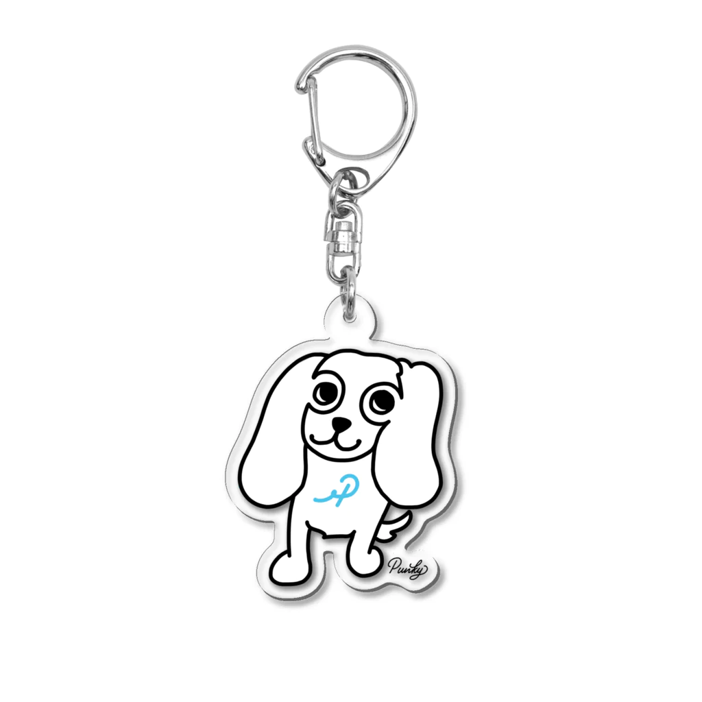 パンキーくんのパンキーくん　モノライン　ブルーP Acrylic Key Chain