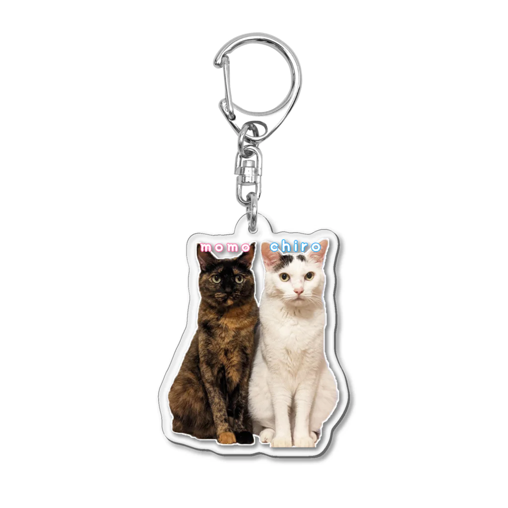 ねこほうチャンネル公式グッズのチロモモ兄妹キーホルダー Acrylic Key Chain