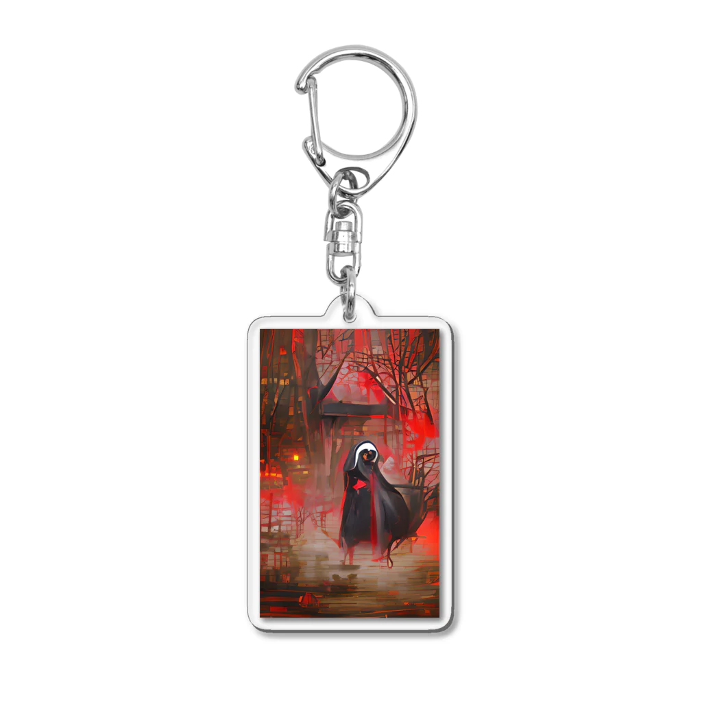 iceのWaiting Nun Acrylic Key Chain