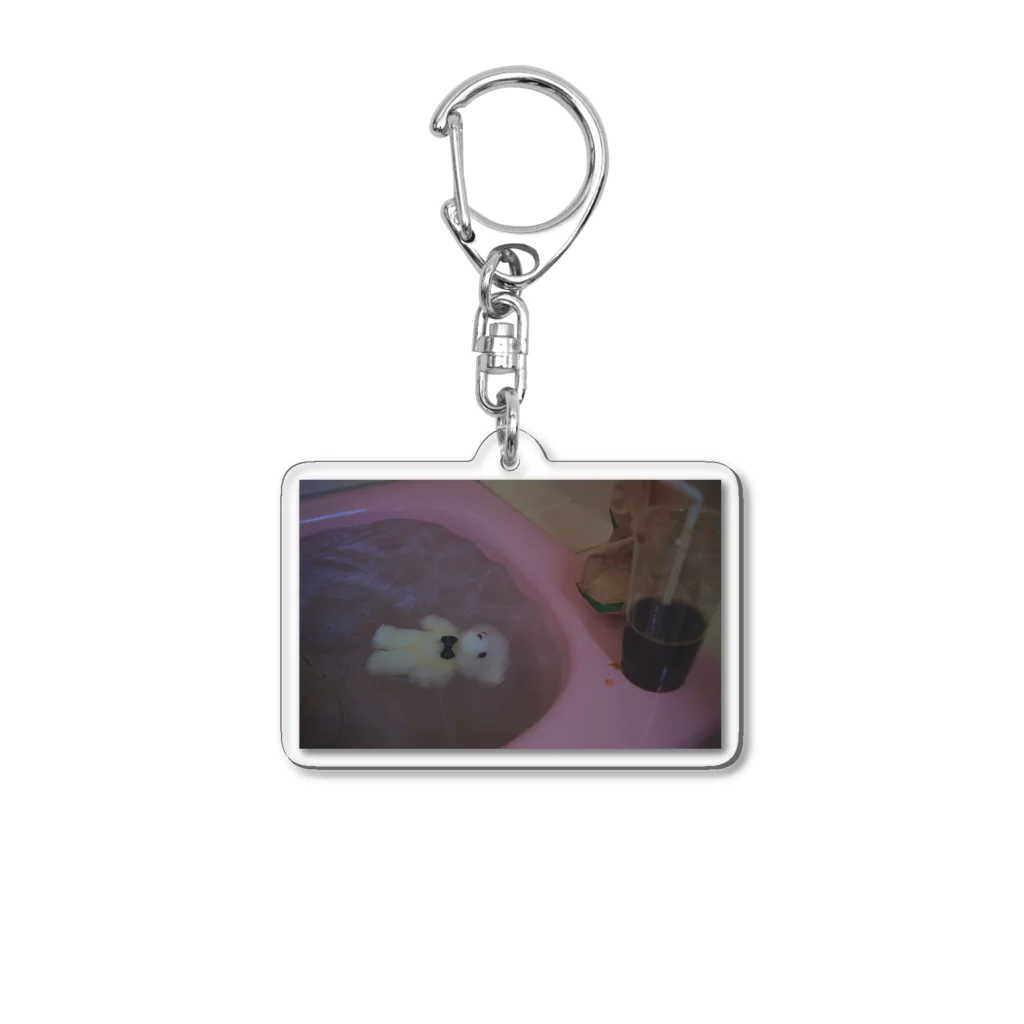 Bathroom__ sozai goods shopのくまと湯船 Acrylic Key Chain