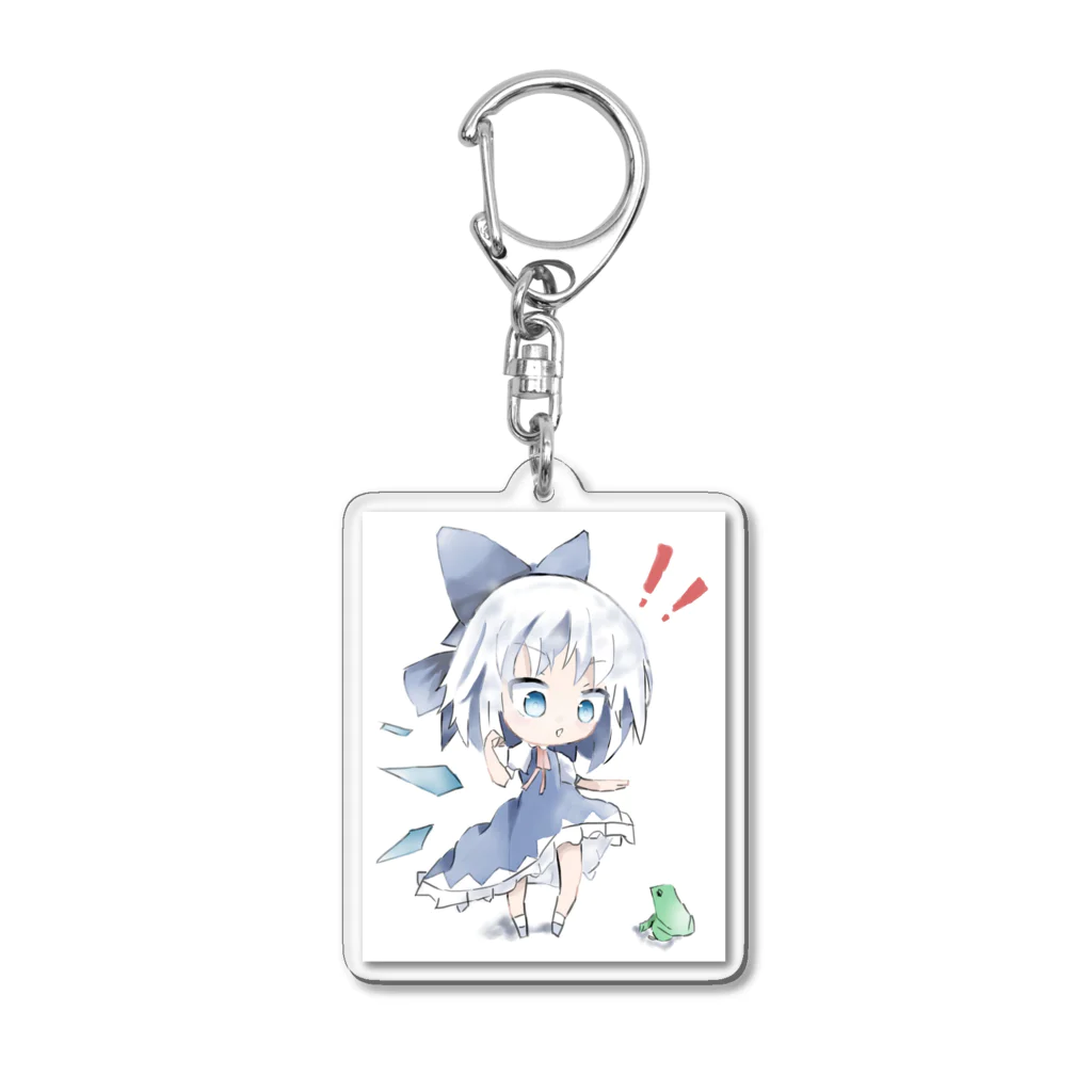 セキエンのおみせの【東方】チルノ&カエル Acrylic Key Chain