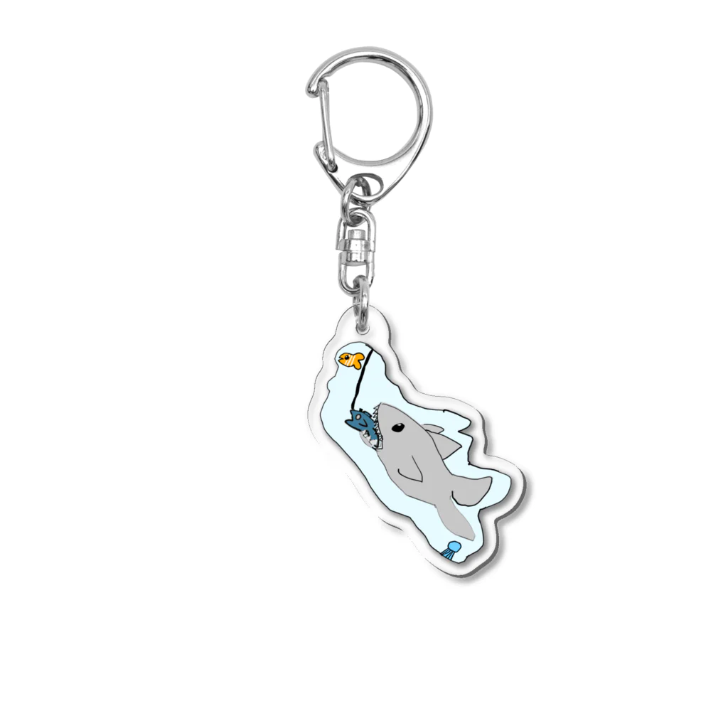 グレープオリジナルショップの釣られないで！サメちゃん Acrylic Key Chain