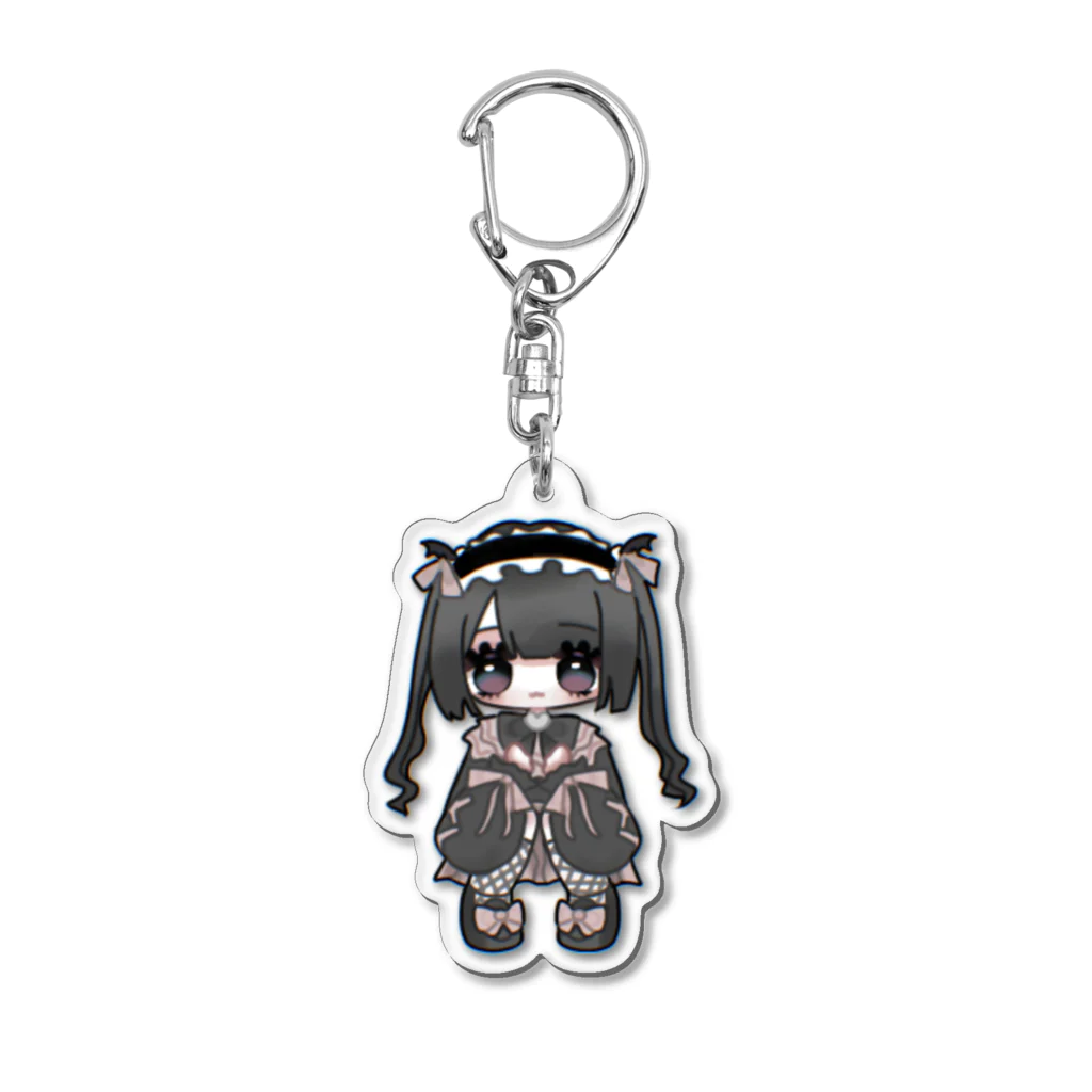 usa+の地雷系おんなのこ黒ピンク Acrylic Key Chain