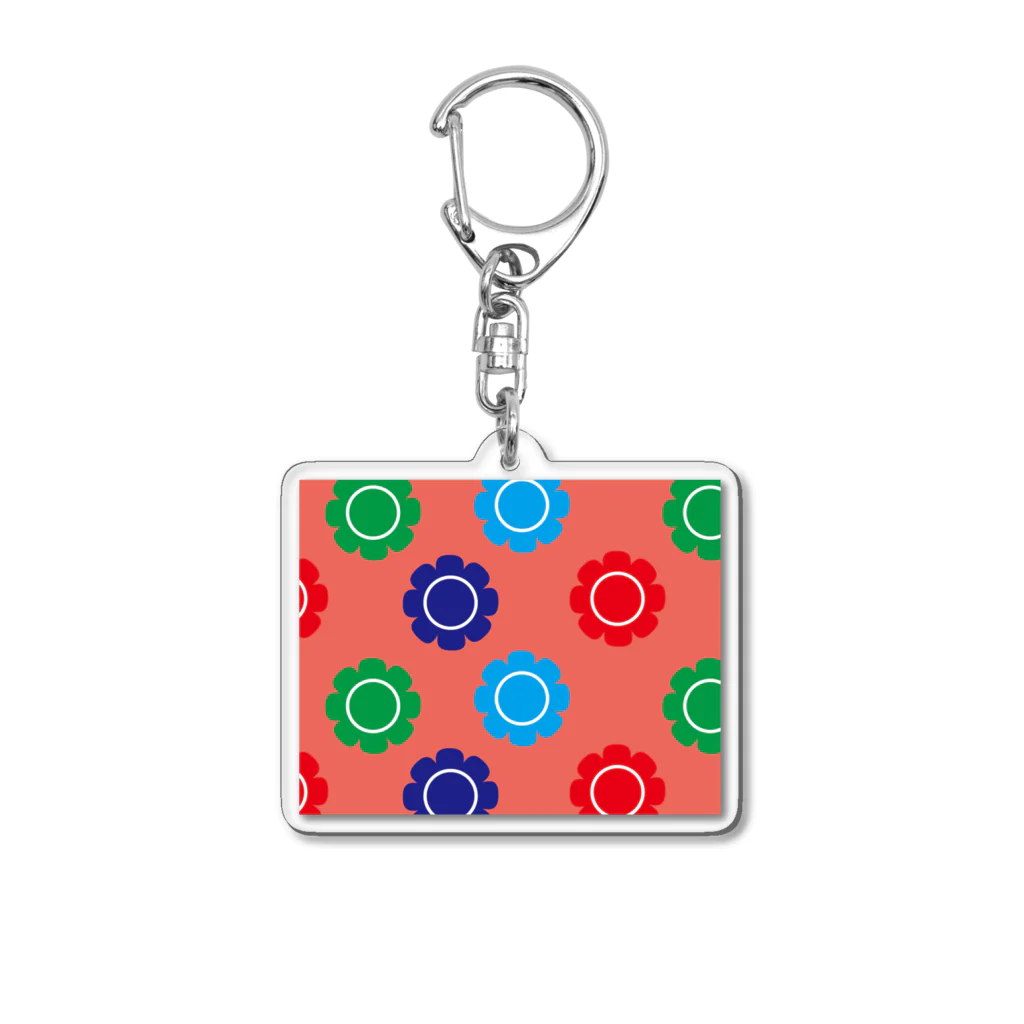 鳥式ナグの花柄 Acrylic Key Chain