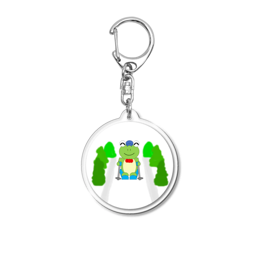 🐸かえるさんと仲間たち🐸のスキーとかえるさん Acrylic Key Chain