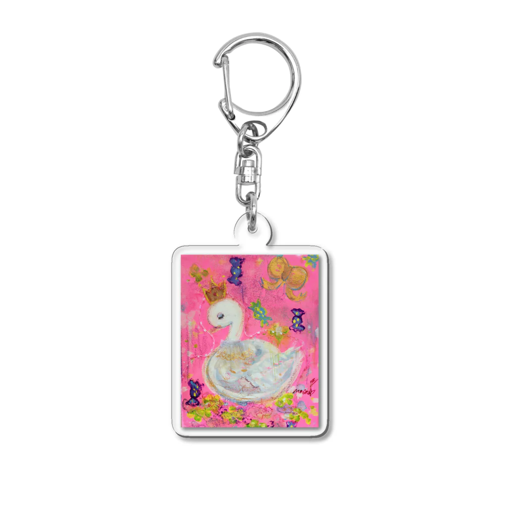 仏壇スイーツまさみのお姫様な白鳥さん Acrylic Key Chain