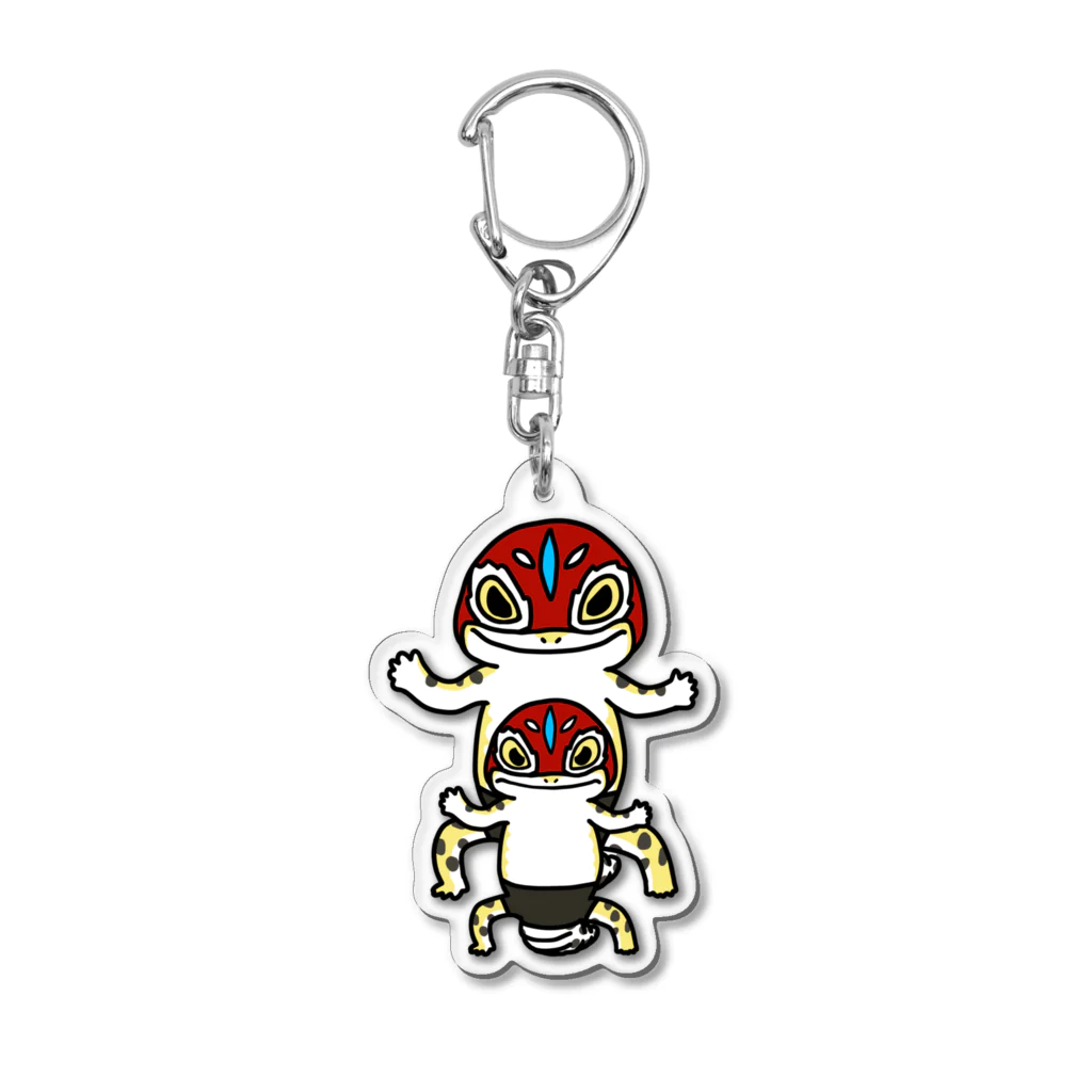 MASKEDとかげのMASKEDゲッコー威嚇のすがた Acrylic Key Chain