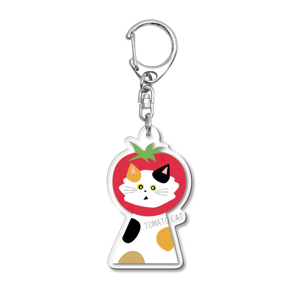 SugarWaterCat SHOPのトマト猫 TOMATO CAT Acrylic Key Chain