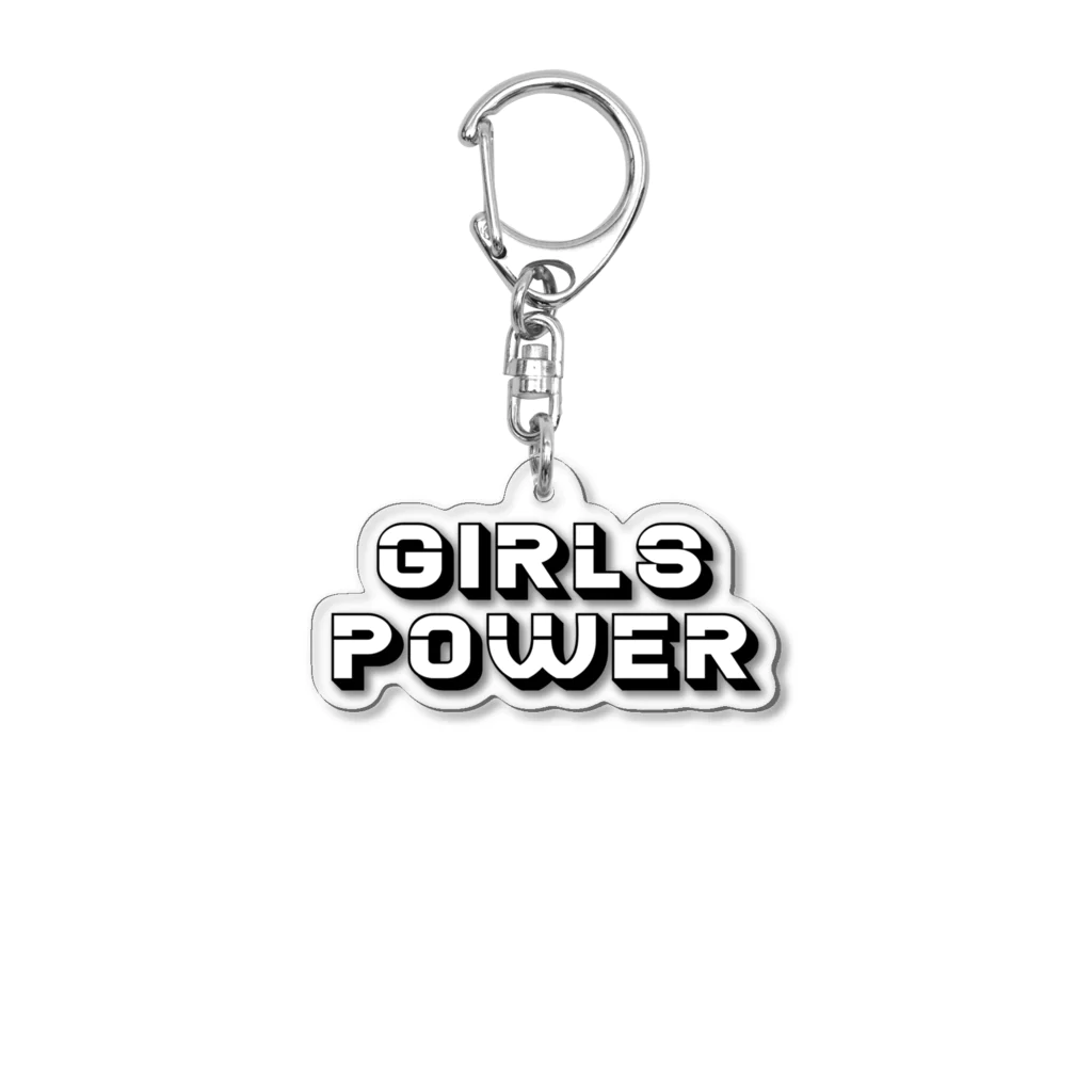 DeaRegaloのGirls power モノクロ アクリルキーホルダー