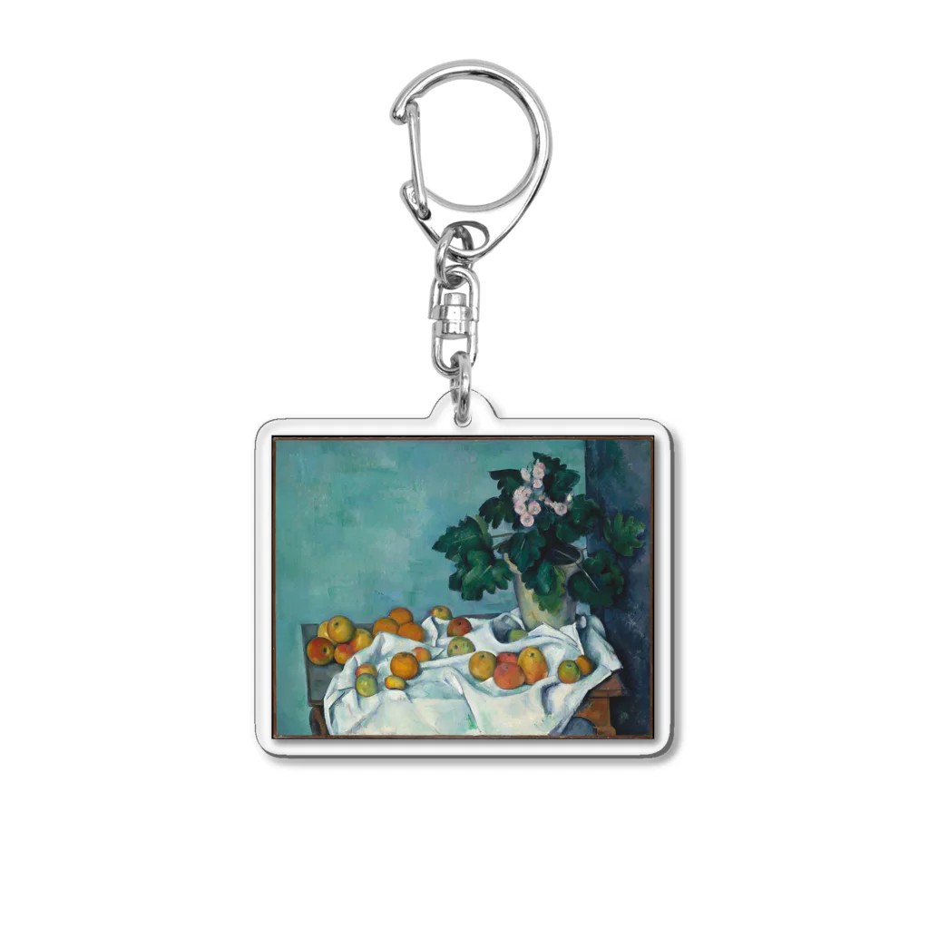 Masterpieceのポール・セザンヌ　/　リンゴとプリムローズのポットのある静物　Still Life with Apples and a Pot of Primroses ca. 1890 Acrylic Key Chain