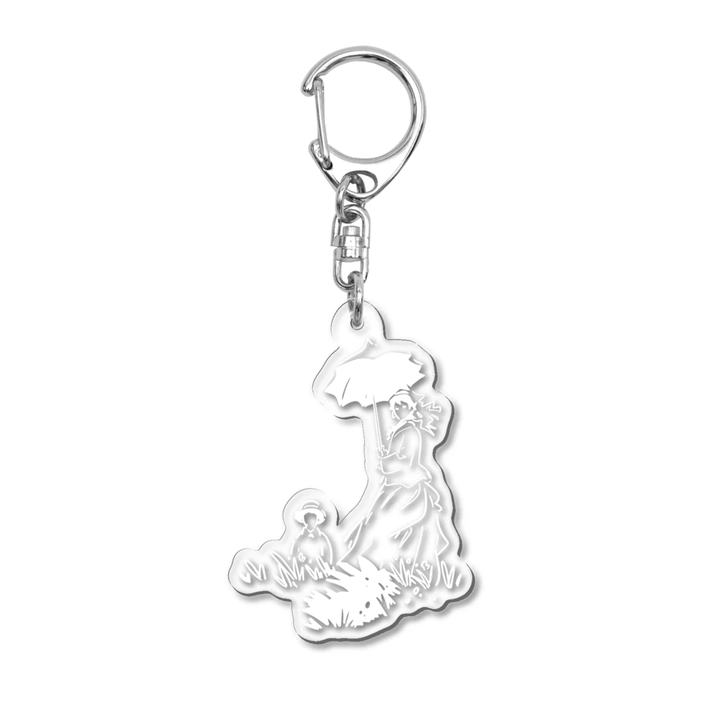 山形屋米店の白版＿クロード・モネ「日傘をさす女」 Acrylic Key Chain