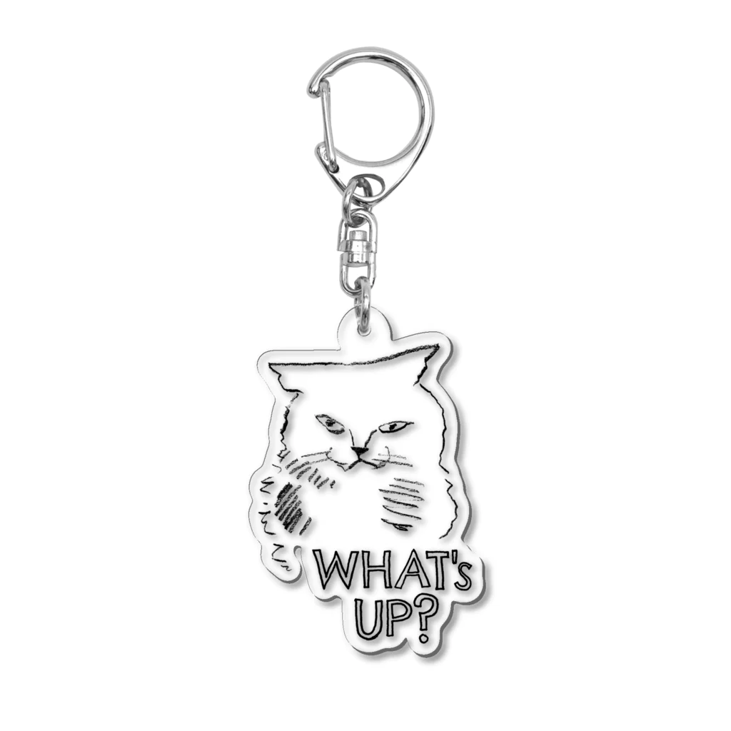 かにみそのWhat' up? 猫くん Acrylic Key Chain