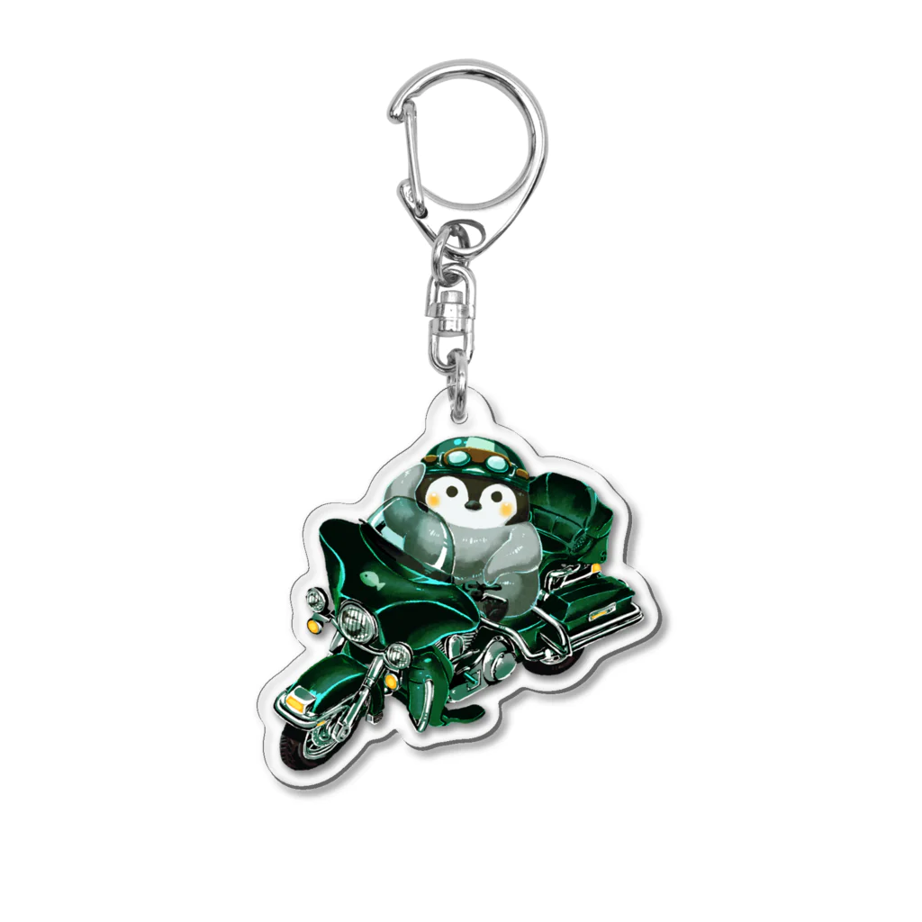 オムタマスタジオのペンギン・ライドオン Acrylic Key Chain