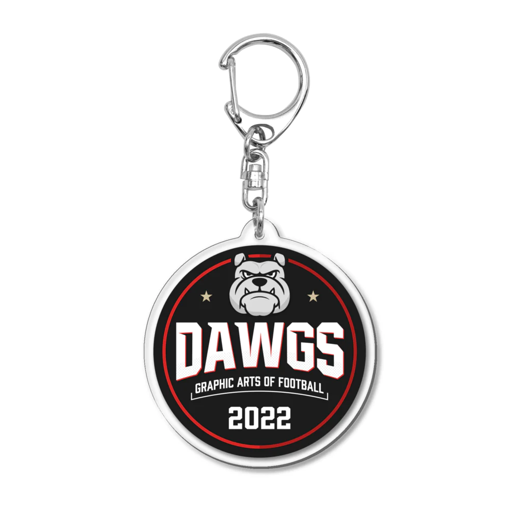 TEAM DAWGS STOREのサークルロゴ アクリルキーホルダー