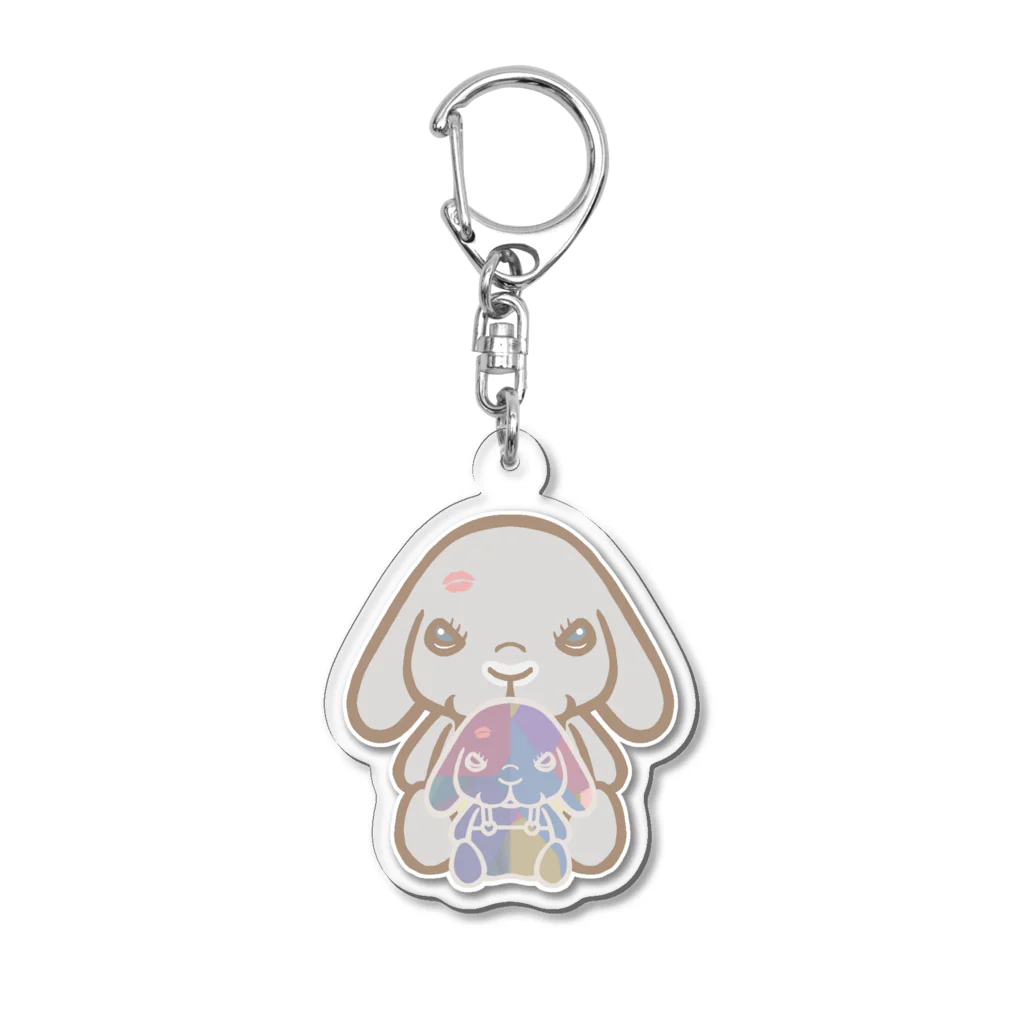 pipippuのキスうさぎ（仲良し） Acrylic Key Chain