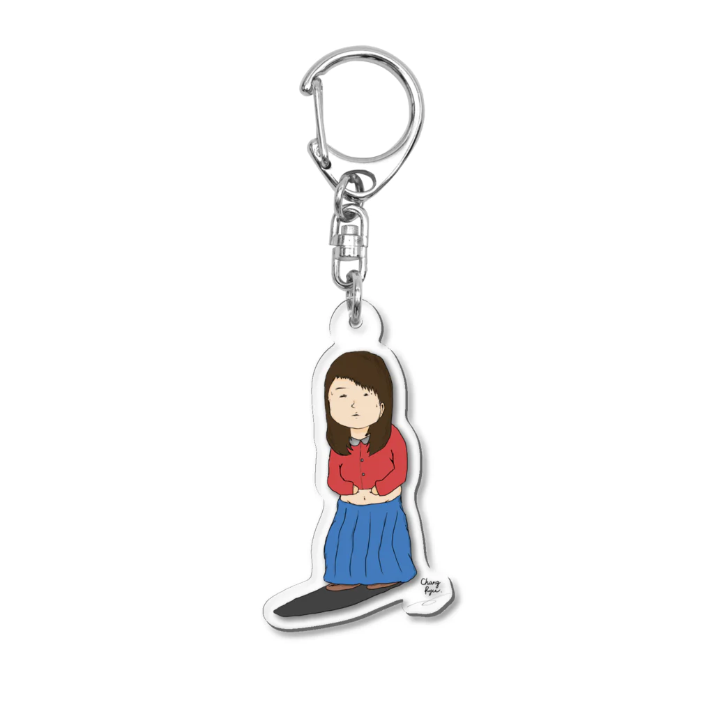 すけっちぶっくのおうちのすけっちぶっく　おなかがでたシリーズ Acrylic Key Chain