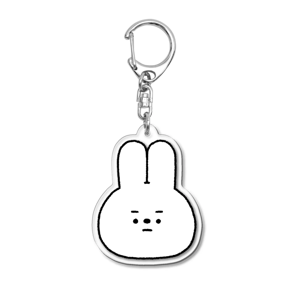 こつｗのおみせの量産うさぎ まゆげ ver.ホワイト Acrylic Key Chain