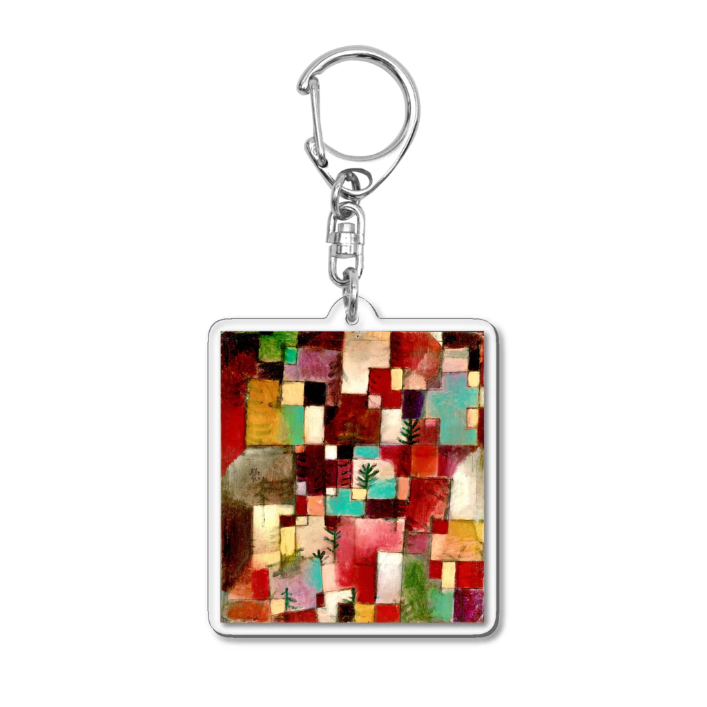 世界の絵画アートグッズのパウル・クレー《レッドグリーンとバイオレットイエローのリズム》 Acrylic Key Chain