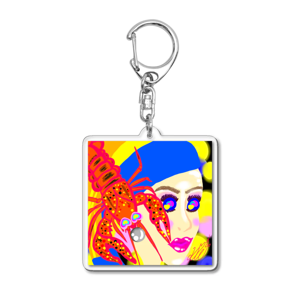 singer  kieの真珠の耳がザリガニの少女 Acrylic Key Chain