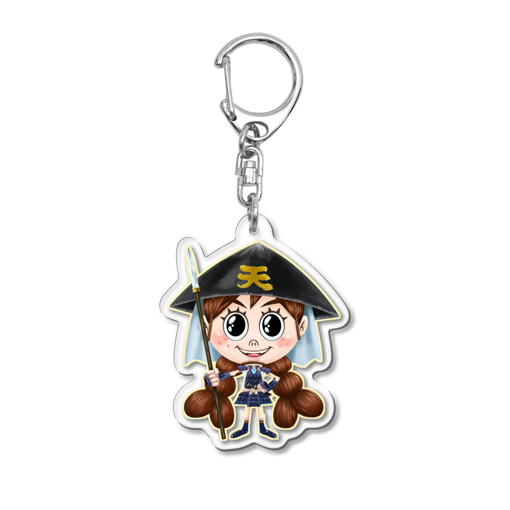 堀越ヨッシーのお店（SUZURI支店）の森邦子(足軽ガール) Acrylic Key Chain