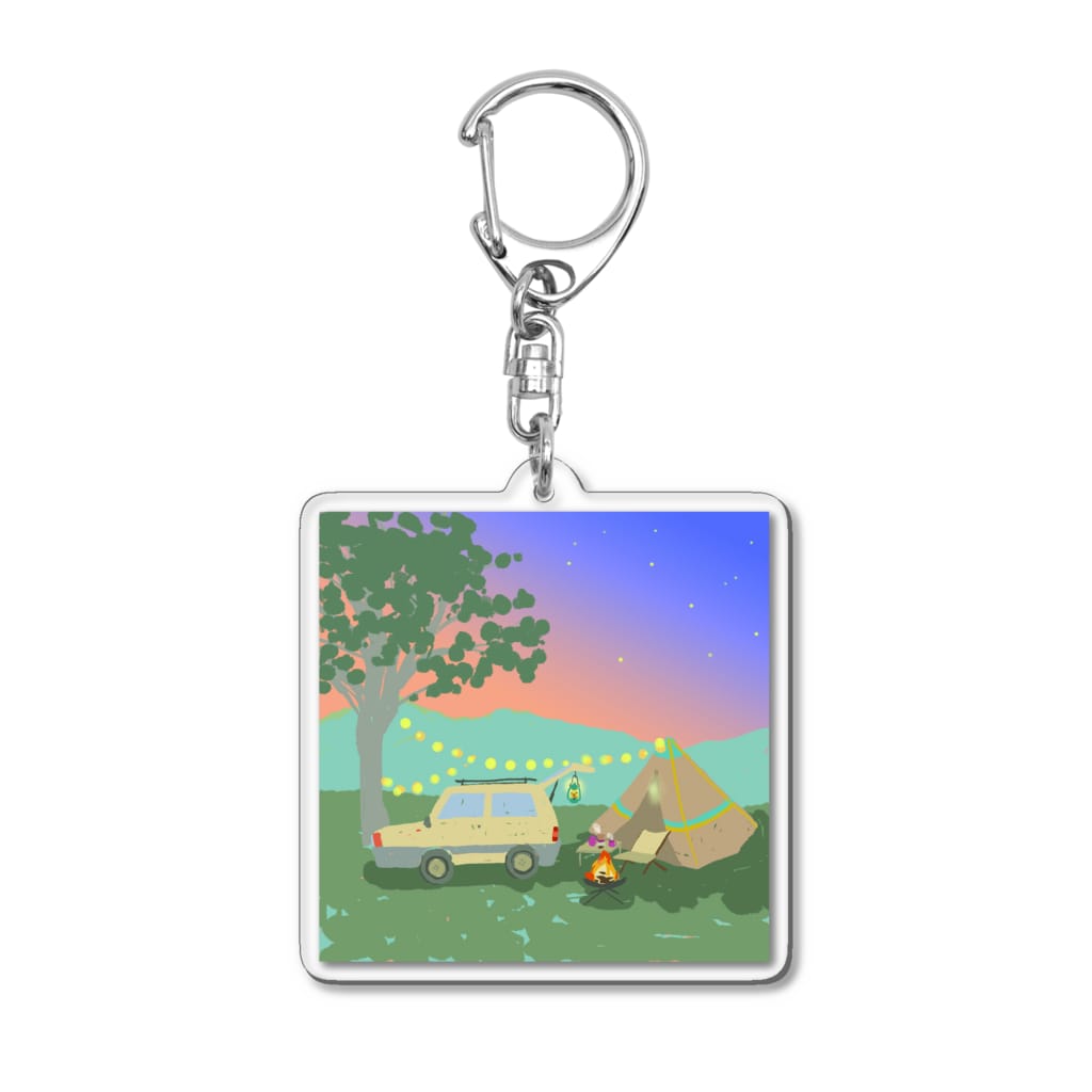 pandaticsのゆうぐれキャンプ Acrylic Key Chain