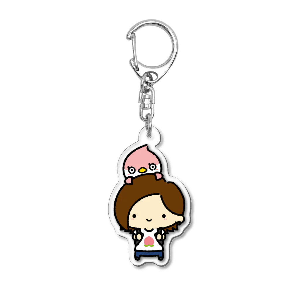 モモノスケ🍑🐦️のモモノスケとモモちゅん Acrylic Key Chain