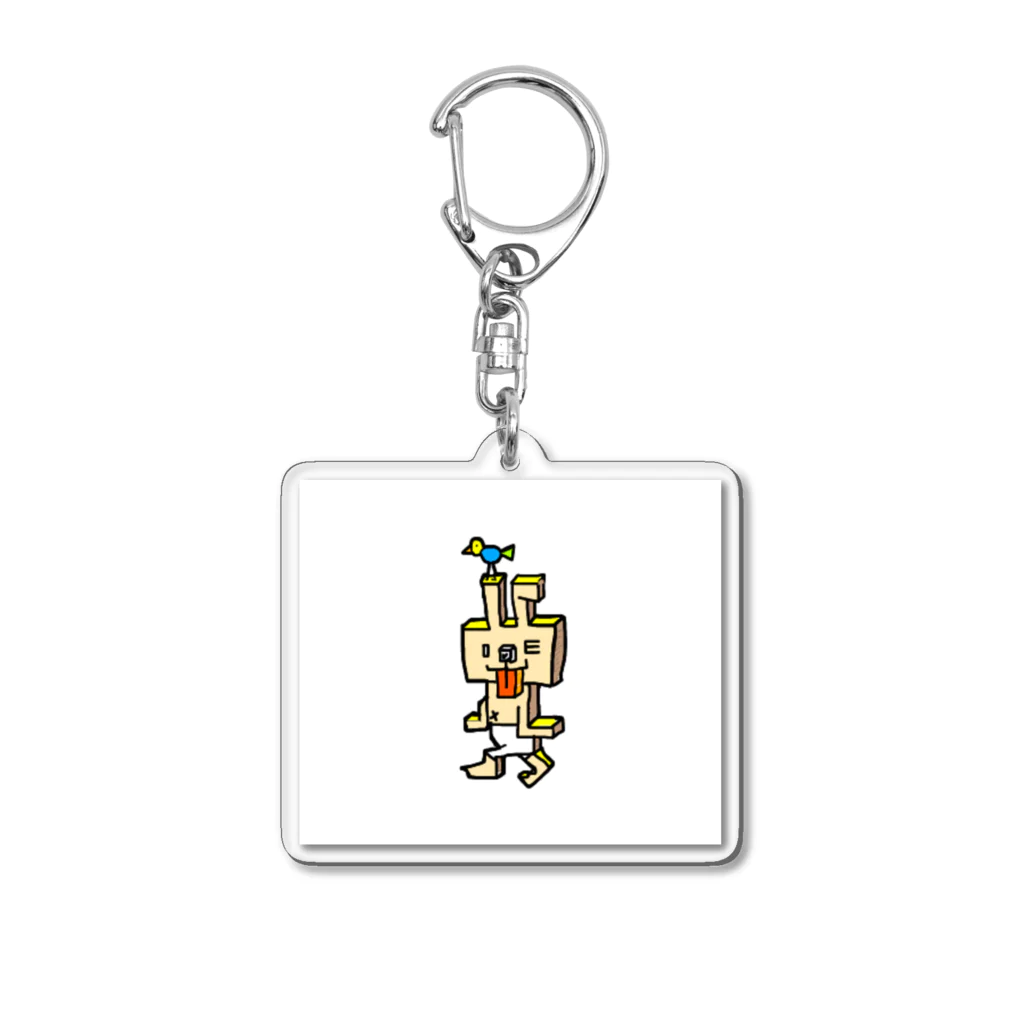 TシャツピークスのペロQの白パンツ Acrylic Key Chain