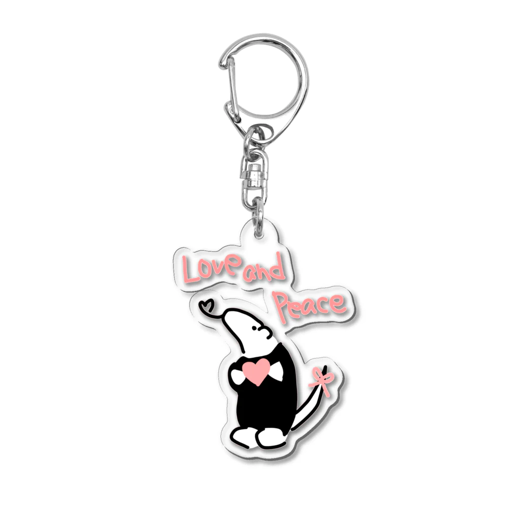 ミナミコアリクイ【のの】のLove and Peace Acrylic Key Chain