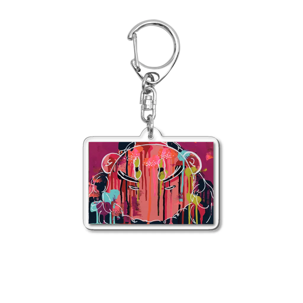ローズピンク屋さんのまっさかさまガール Acrylic Key Chain