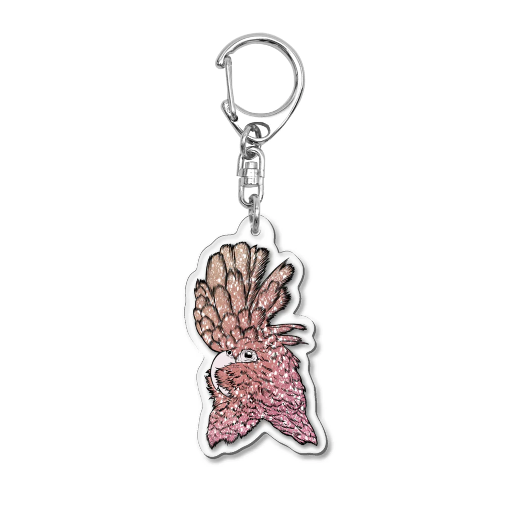 夜市のPink Parrot Acrylic Key Chain