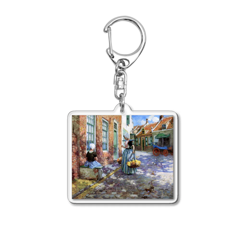 世界の絵画アートグッズのジョージ・ヒッチコック《オランダのフラワーガール》 Acrylic Key Chain