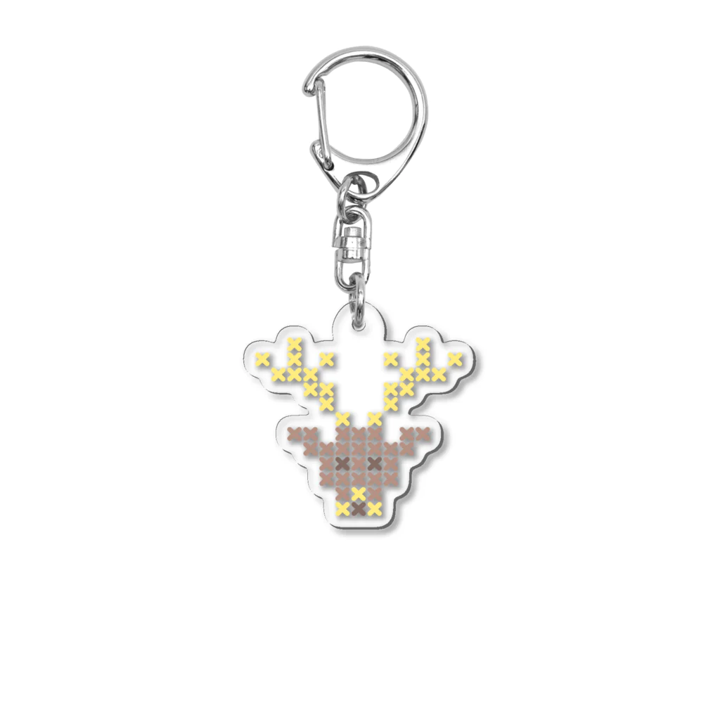 shisoppaの雄鹿 Cross-stitch Acrylic Key Chain