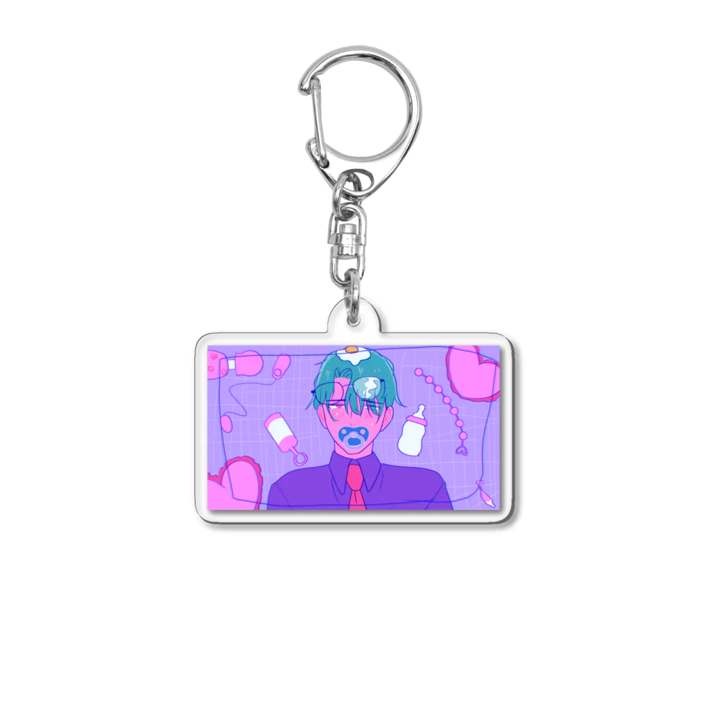 充電中のおじさんと大人のおもちゃ Acrylic Key Chain