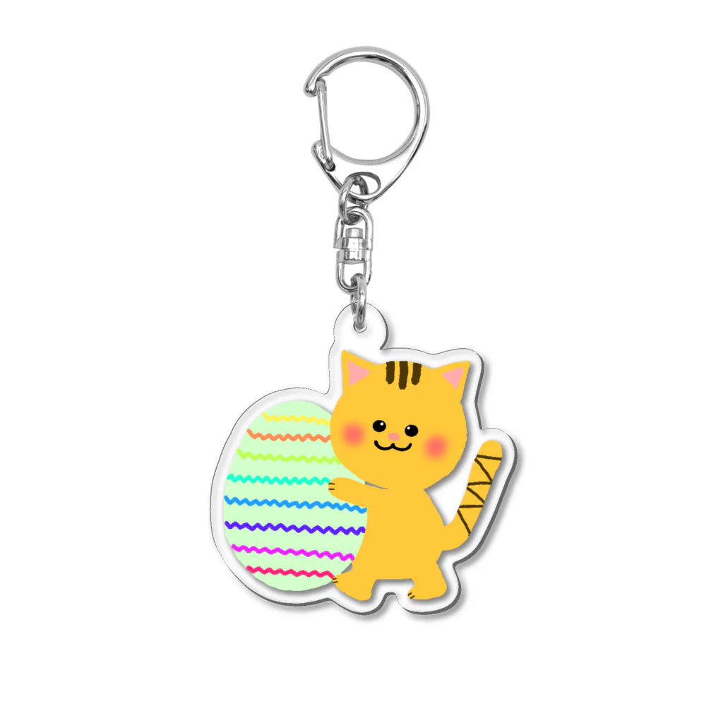 "hand omame" HAPPY Factory from SUZURIのEaster cat by Gallery "hand omame" Acrylic Key Chain