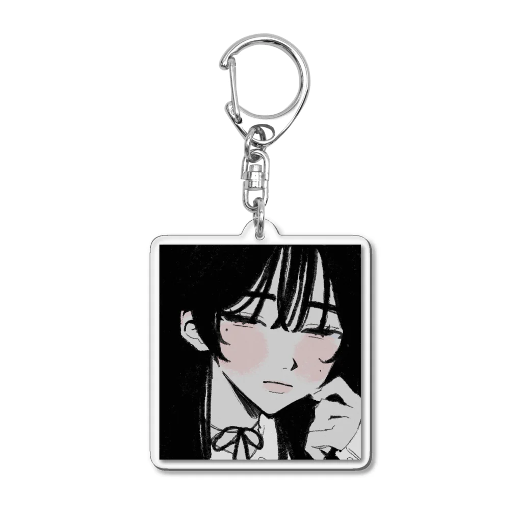 れんのぐっずの萌え袖黒髪ロングちゃん Acrylic Key Chain