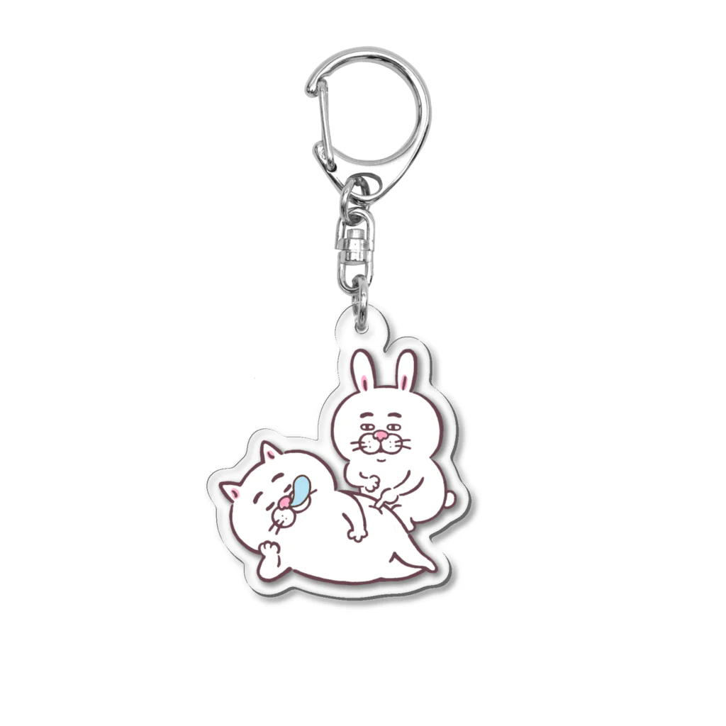 目つきの悪い猫＠いけやけいの居眠りにゃんこ Acrylic Key Chain