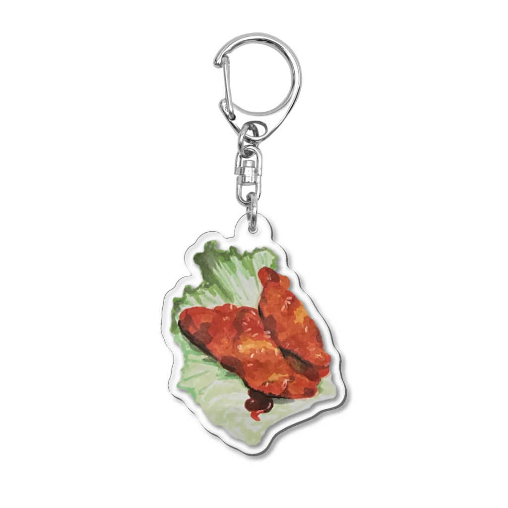 🐶シュナといろいろ🎨のヤンニョムチキン Acrylic Key Chain