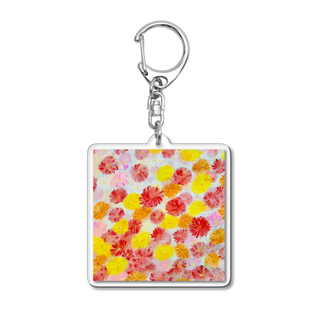 しらてぃーショップの水に浮かぶ花 Acrylic Key Chain