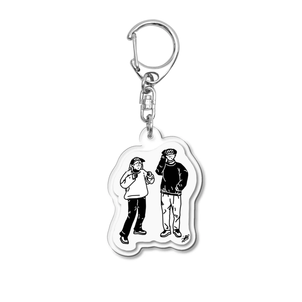 しょうてぃーのモノクロカップル Acrylic Key Chain