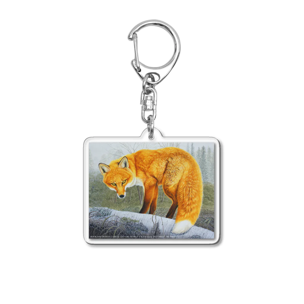 アラスカ野生動物画家きむらけいの赤狐 Acrylic Key Chain