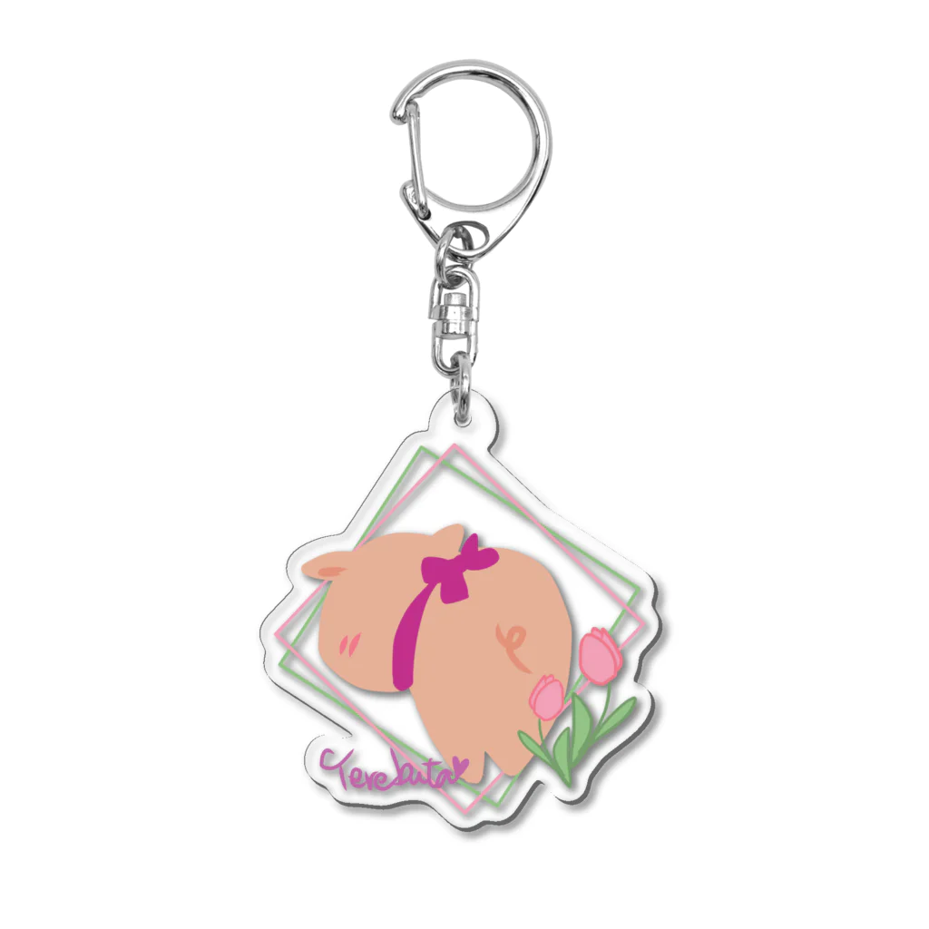 どうぶつYAのテレぶたチューリップ Acrylic Key Chain