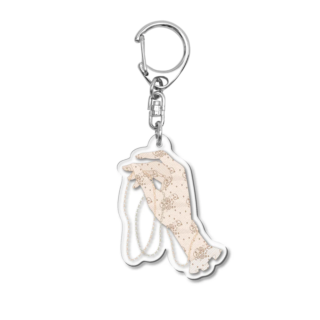 hyu-ge（イラスト）のグローブ　brown Acrylic Key Chain