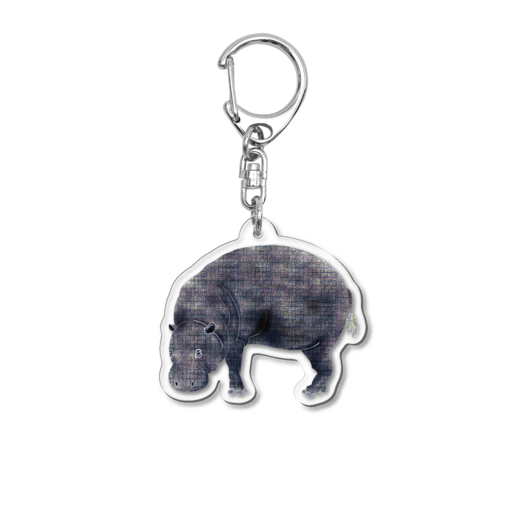 文様動物園 Pattern Zoo Museum shopの算木崩し × コビトカバ Acrylic Key Chain