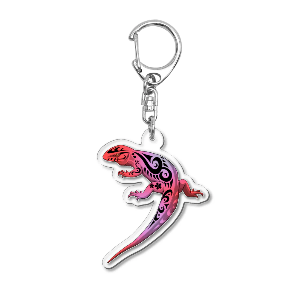 箱庭金魚❀暁姫のトライバル サバンナモニター 赤系 Acrylic Key Chain