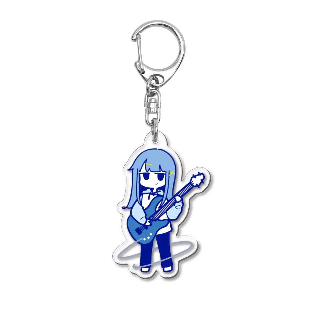 天雨さあまの天気屋さんのベースガール　青 Acrylic Key Chain